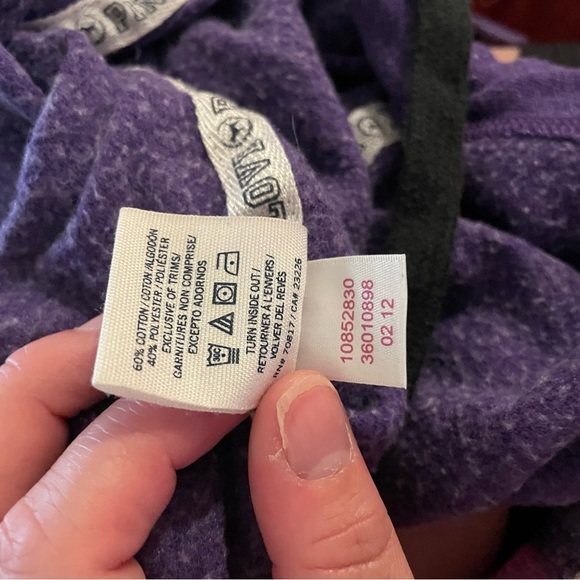PINK Victoria’s Secret Purple Hoodie Sweatshirt Basic Style circa 2012 Size L - Picture 3 of 9